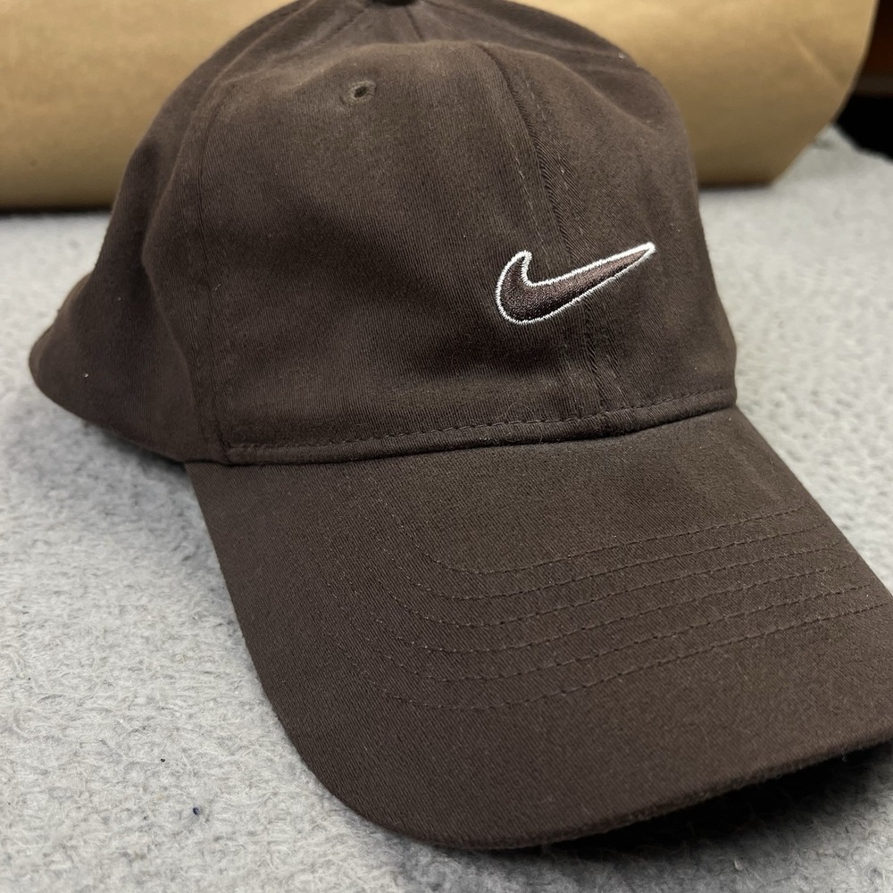 Vintage Nike Swoosh Logo Brown Men's Cap Hat Size OS Y2K Travis Scott Style - Picture 3 of 7